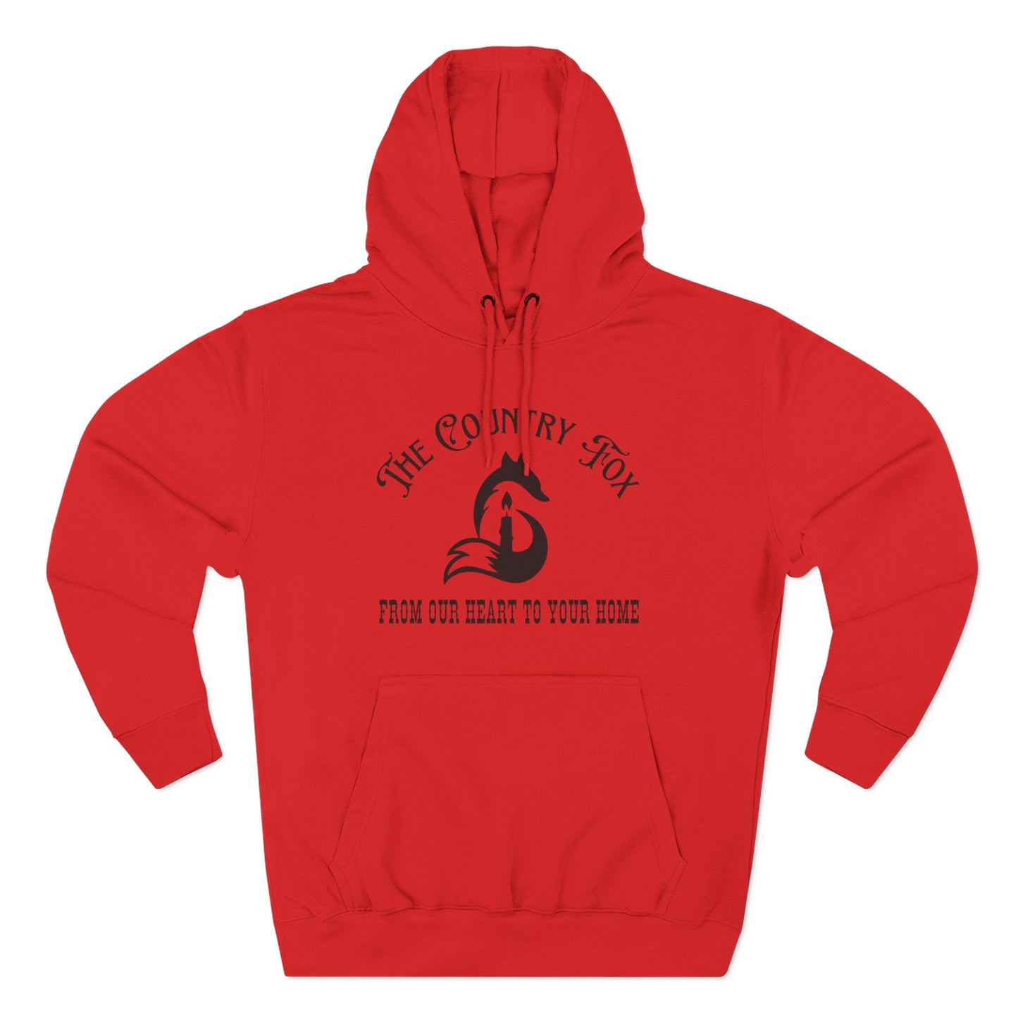 The Country Fox Logo Fleece Hoodie — Cozy Small-Business Candle Fan Pullover