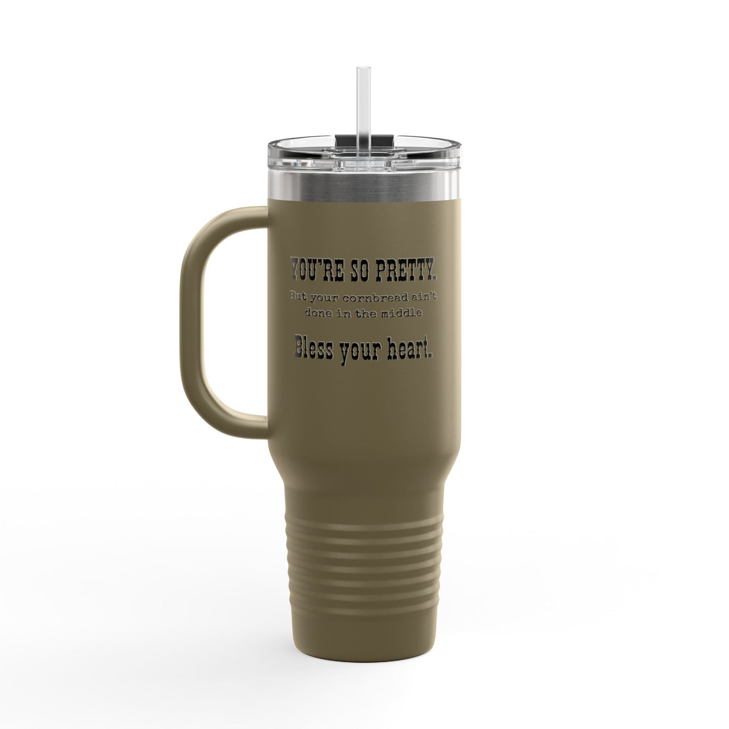 40oz Insulated Travel Mug – “You’re so pretty” Black font-Thermal Tumbler
