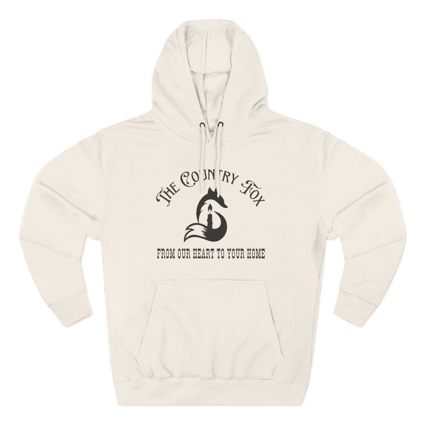 The Country Fox Logo Fleece Hoodie — Cozy Small-Business Candle Fan Pullover