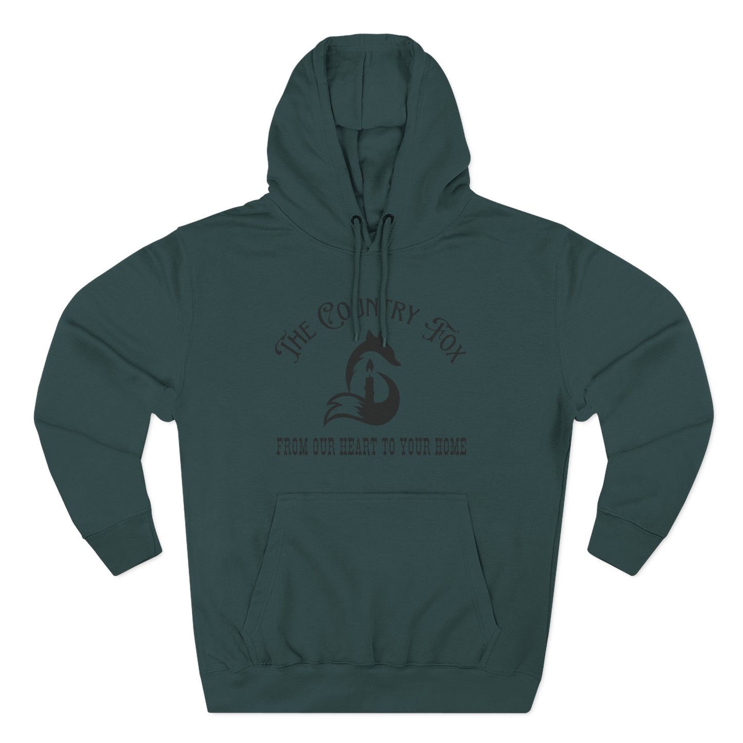 The Country Fox Logo Fleece Hoodie — Cozy Small-Business Candle Fan Pullover