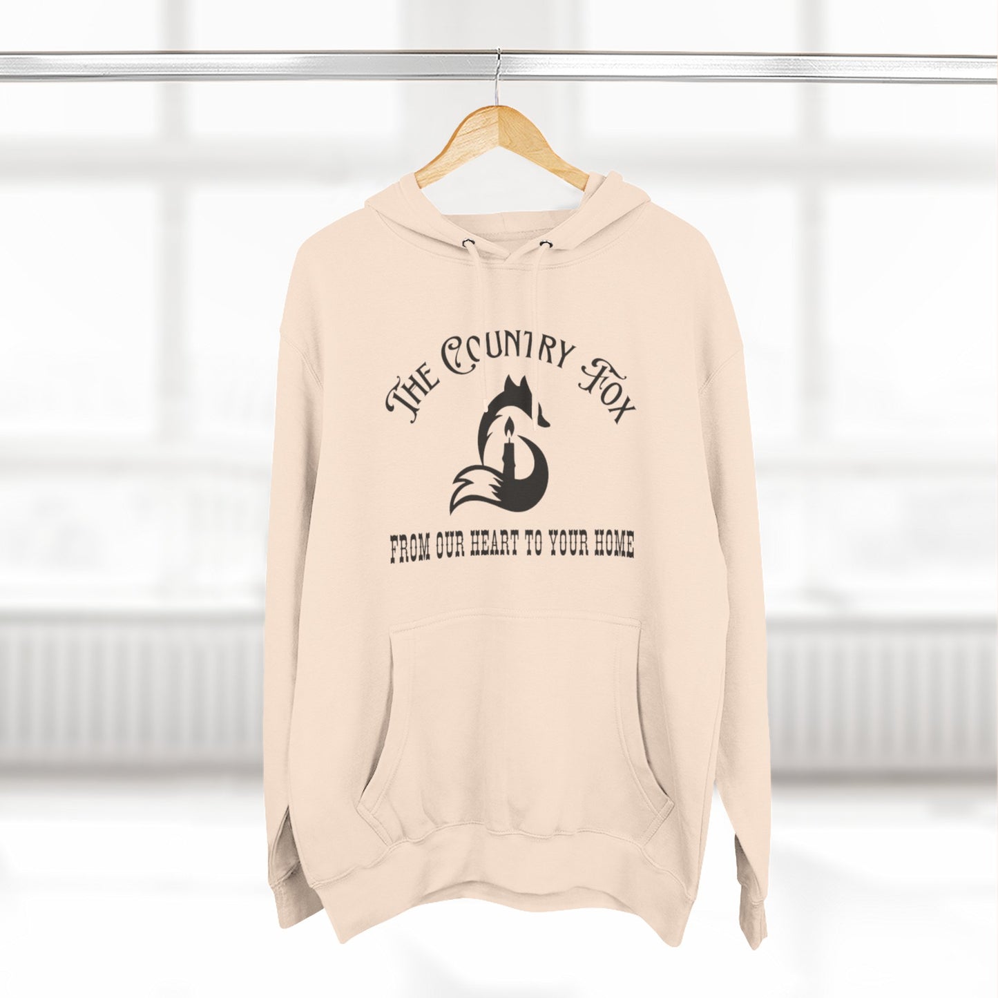 The Country Fox Logo Fleece Hoodie — Cozy Small-Business Candle Fan Pullover