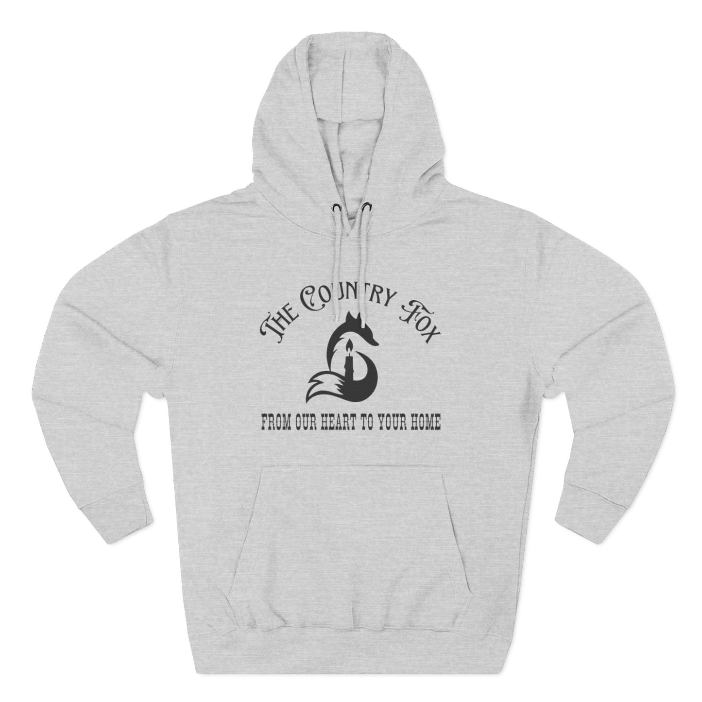 The Country Fox Logo Fleece Hoodie — Cozy Small-Business Candle Fan Pullover