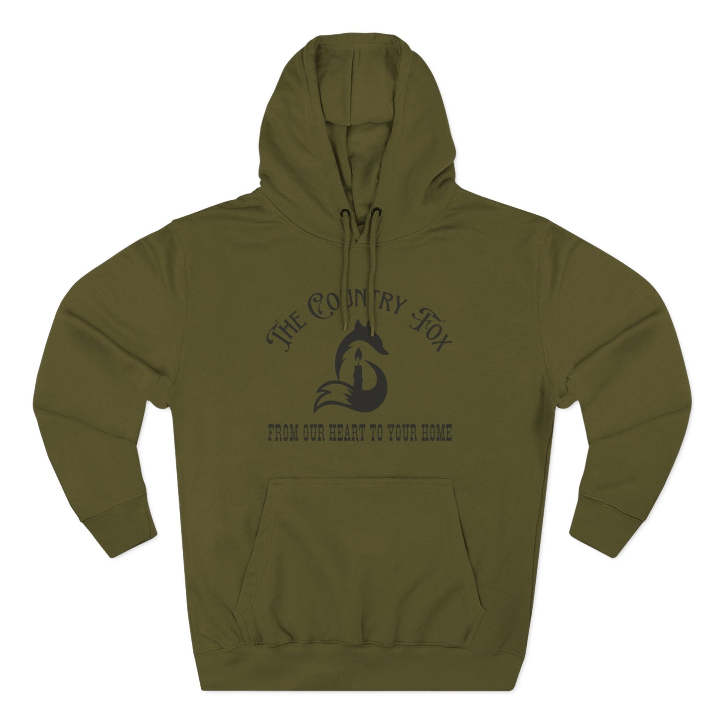 The Country Fox Logo Fleece Hoodie — Cozy Small-Business Candle Fan Pullover