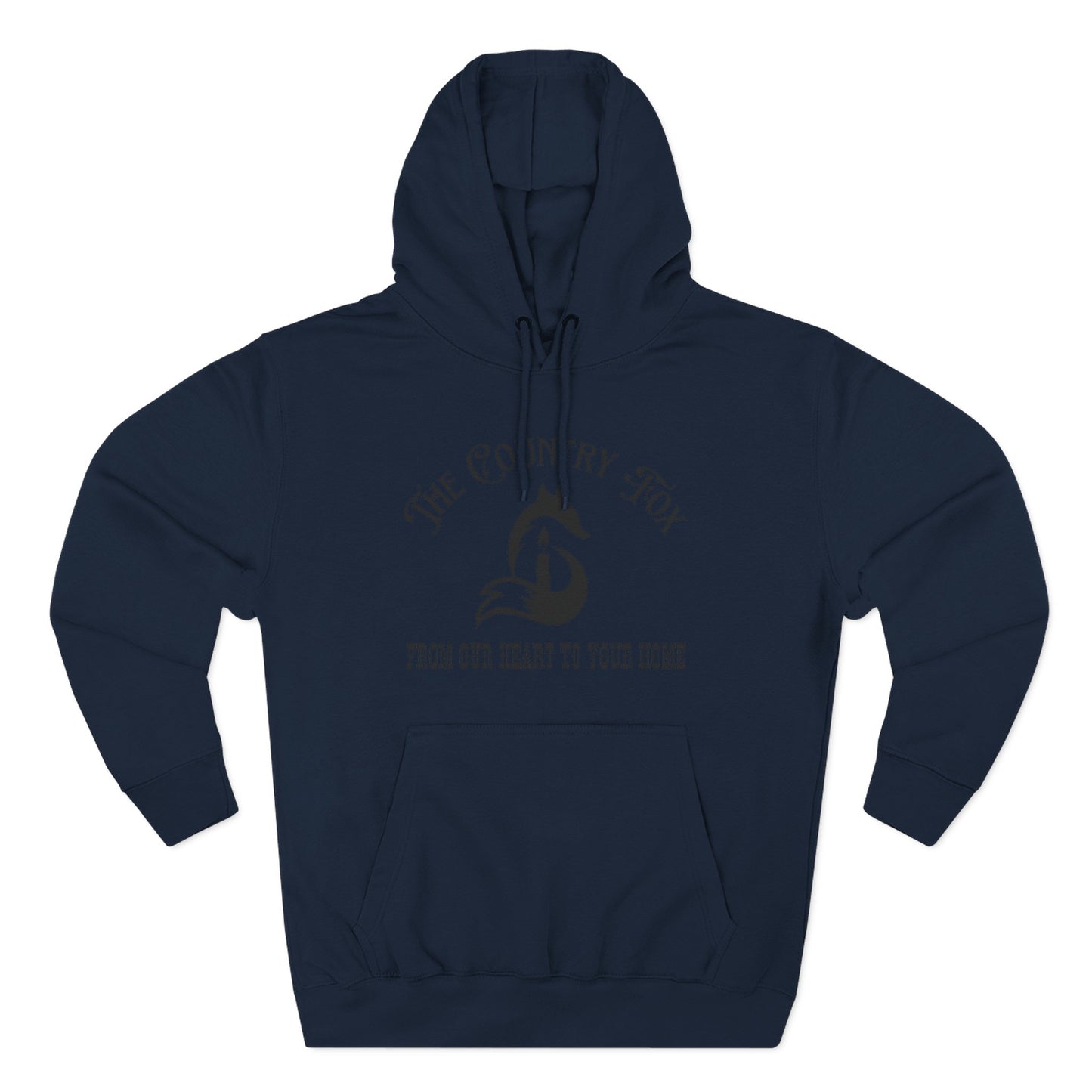 The Country Fox Logo Fleece Hoodie — Cozy Small-Business Candle Fan Pullover