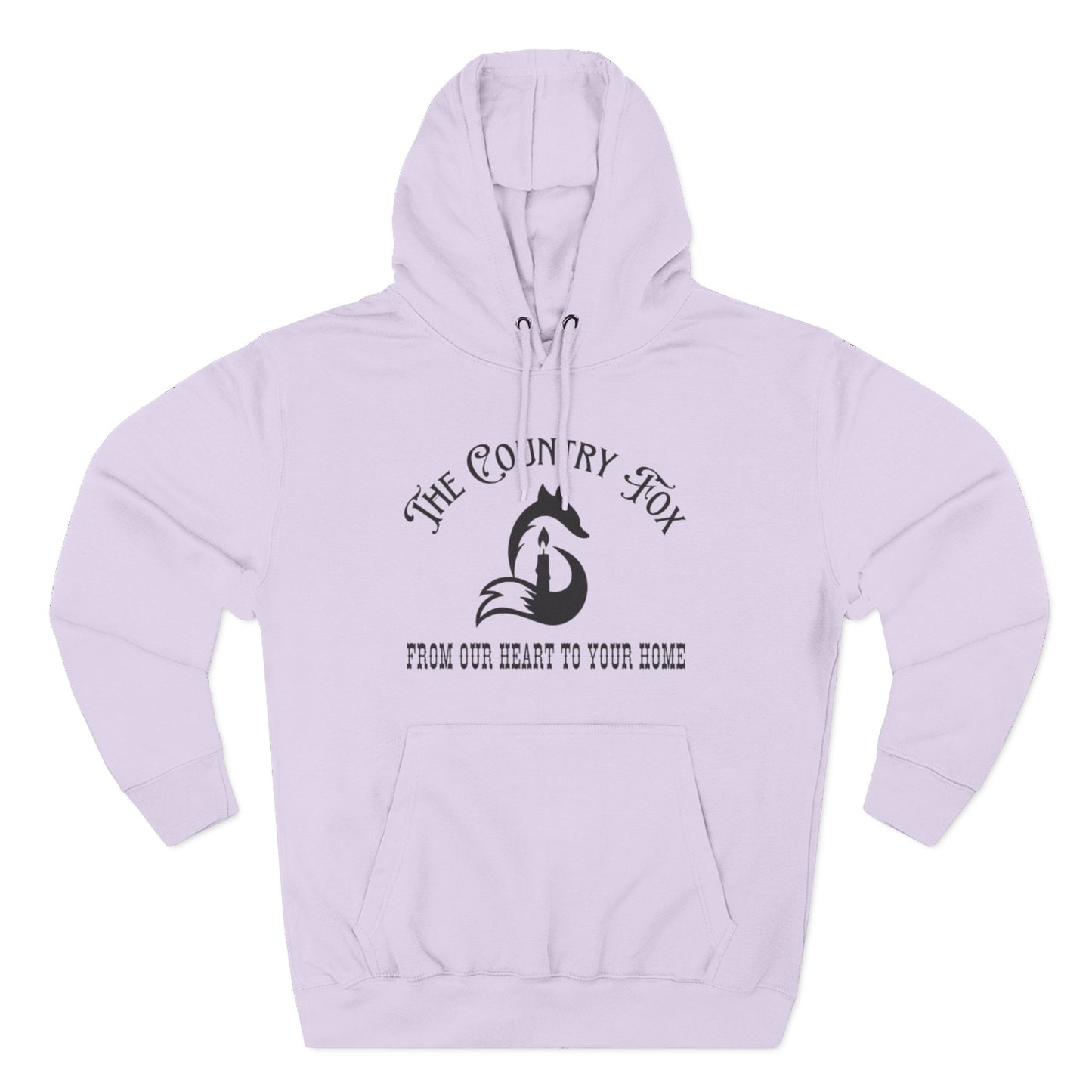 The Country Fox Logo Fleece Hoodie — Cozy Small-Business Candle Fan Pullover
