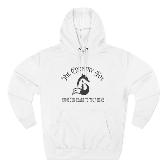 The Country Fox Logo Fleece Hoodie — Cozy Small-Business Candle Fan Pullover