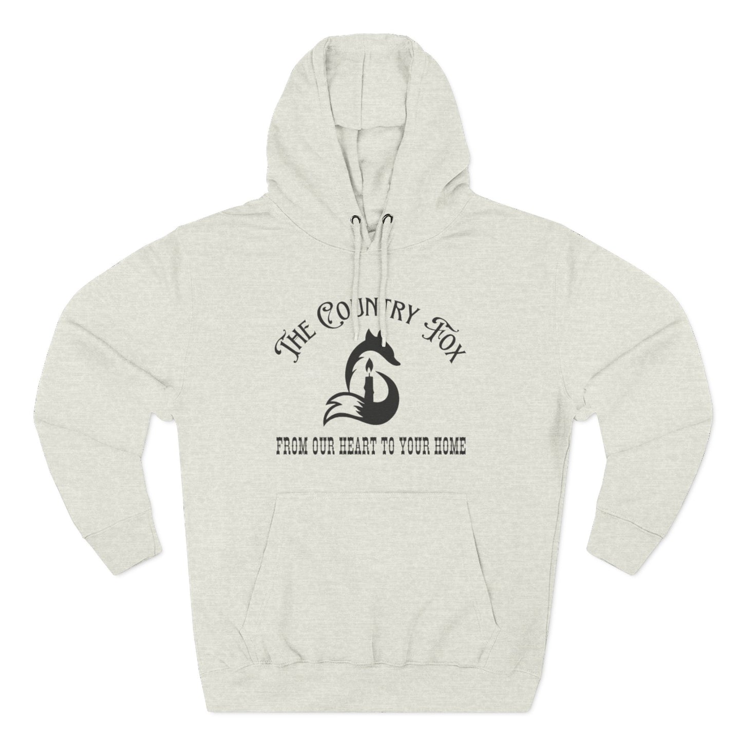 The Country Fox Logo Fleece Hoodie — Cozy Small-Business Candle Fan Pullover