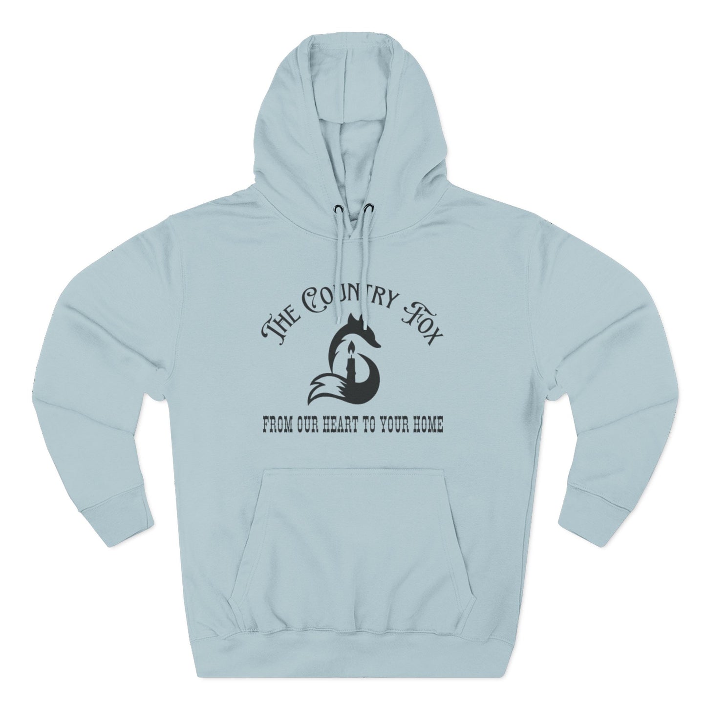 The Country Fox Logo Fleece Hoodie — Cozy Small-Business Candle Fan Pullover
