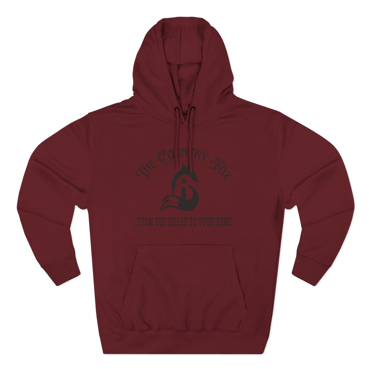 The Country Fox Logo Fleece Hoodie — Cozy Small-Business Candle Fan Pullover
