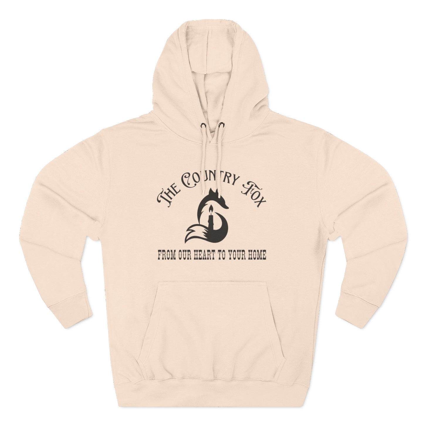 The Country Fox Logo Fleece Hoodie — Cozy Small-Business Candle Fan Pullover